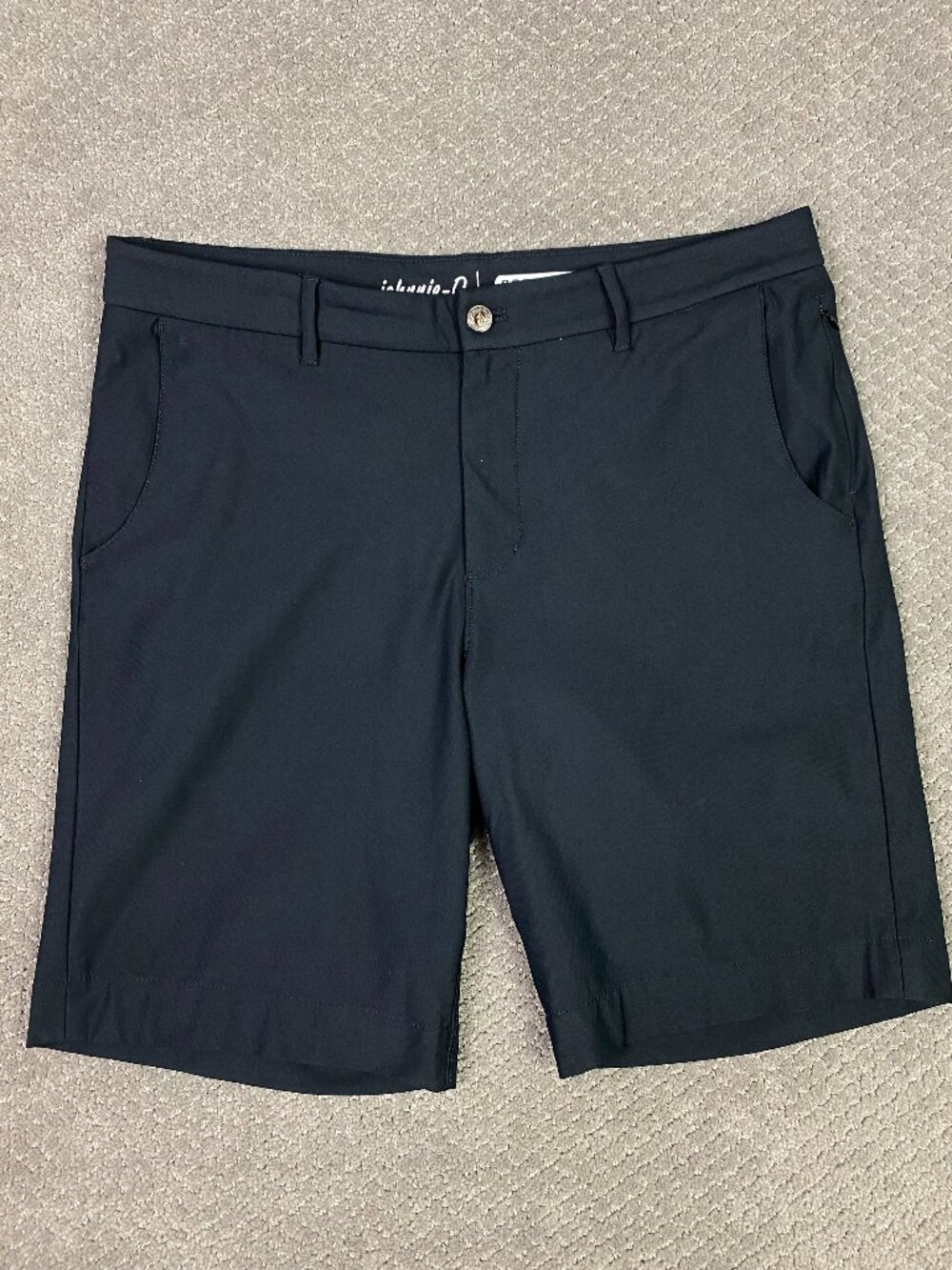 johnnie-O Prep-Formance Cross Country Shorts Mens 35 Black Performance Golf 9"